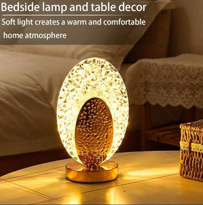 Luxury Gold Crystal LED Table Lamp | Warm Ambient Glow