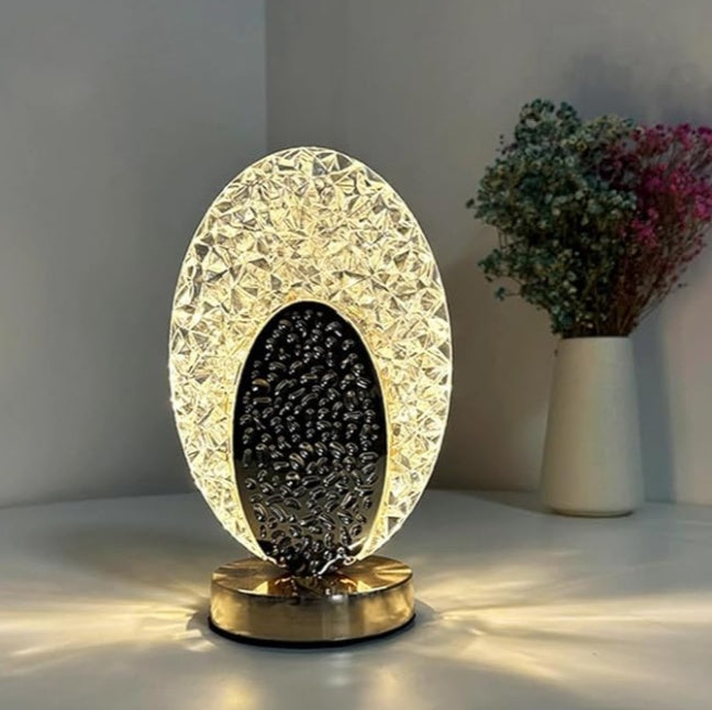 Luxury Gold Crystal LED Table Lamp | Warm Ambient Glow