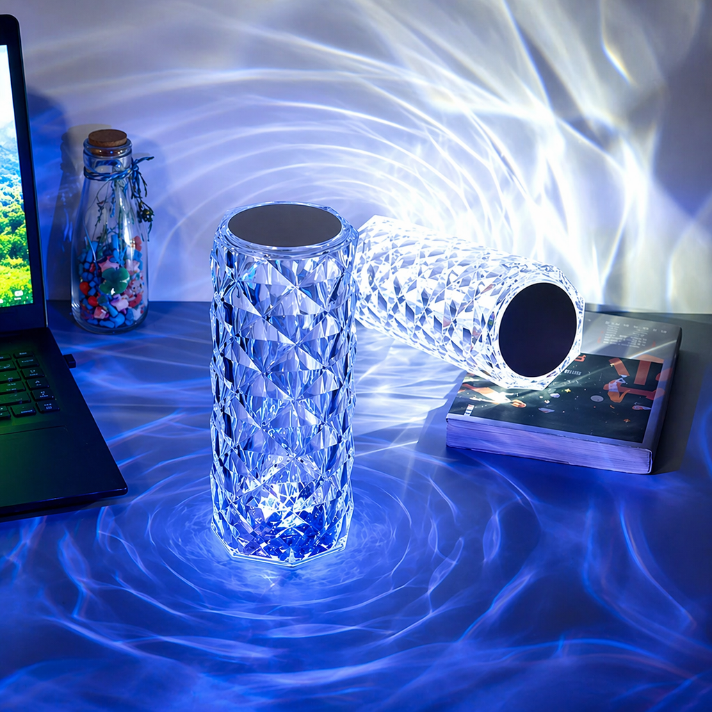 Radiant 3D Diamond Crystal LED Lamp | 15 Color Modes & Remote