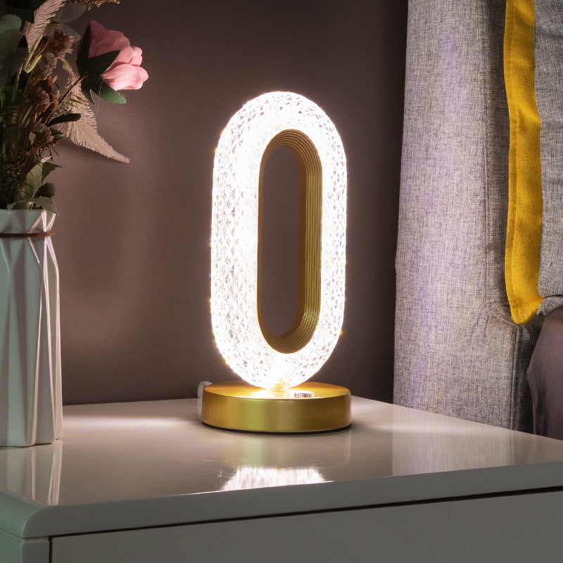 Luxury Oval Crystal LED Table Lamp | Rechargeable & Cordless