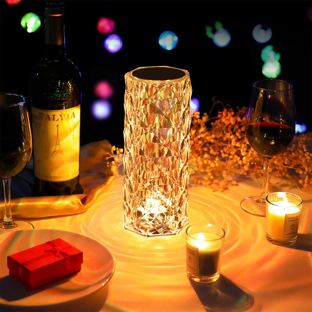 Radiant 3D Diamond Crystal LED Lamp | 15 Color Modes & Remote