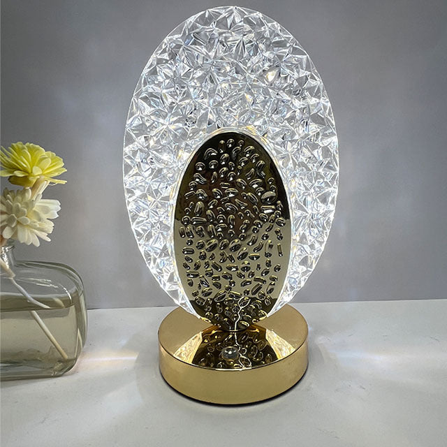 Luxury Gold Crystal LED Table Lamp | Warm Ambient Glow