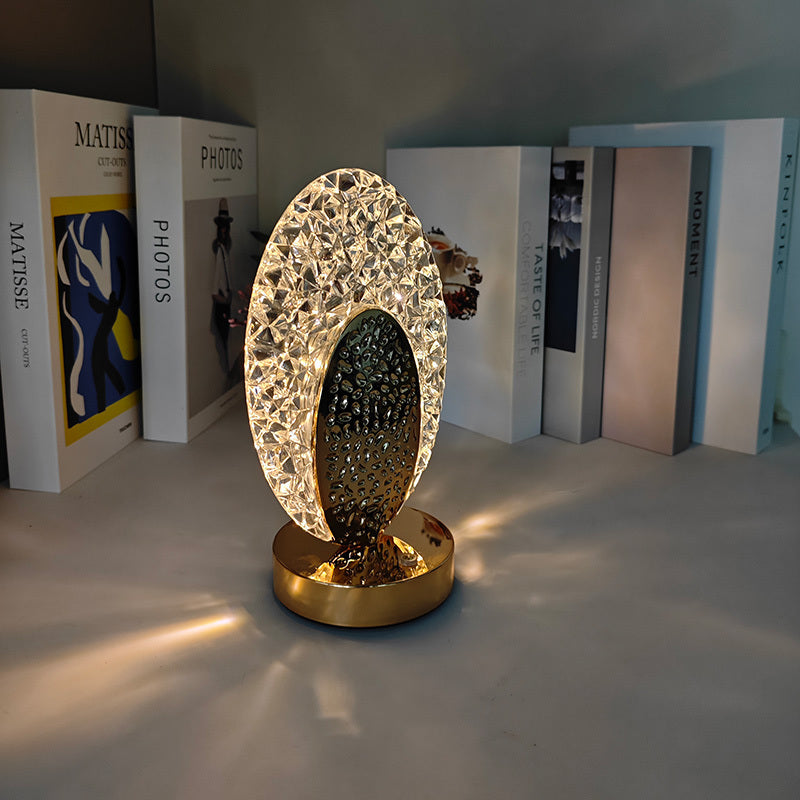 Luxury Gold Crystal LED Table Lamp | Warm Ambient Glow